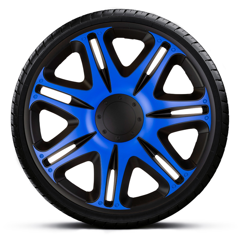 J-Tec 4-Delige Wieldoppenset Nascar 13-inch zwart/blauw