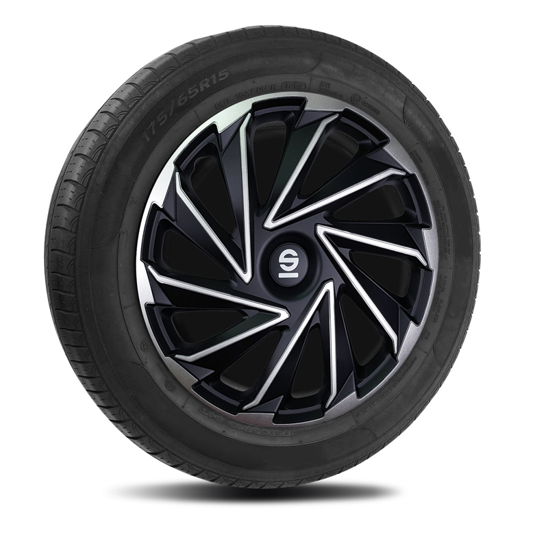 Sparco Wieldoppen Varese - 15-inch - Zilver/Zwart - Set van 4 stuks