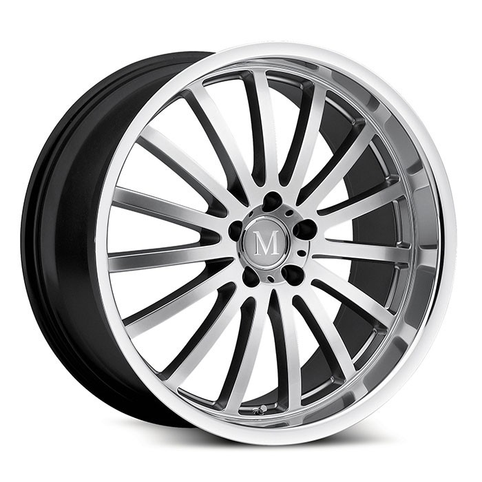 Velgen Mandrus Millenium 20x8,5 5x112 ET25 Zilver + Machined Ran