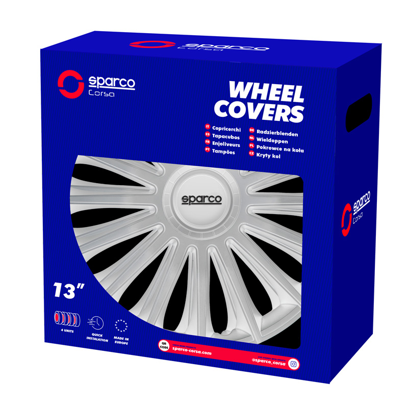 Sparco Wieldoppen Treviso - 16-inch - Zilver - Set van 4 stuks