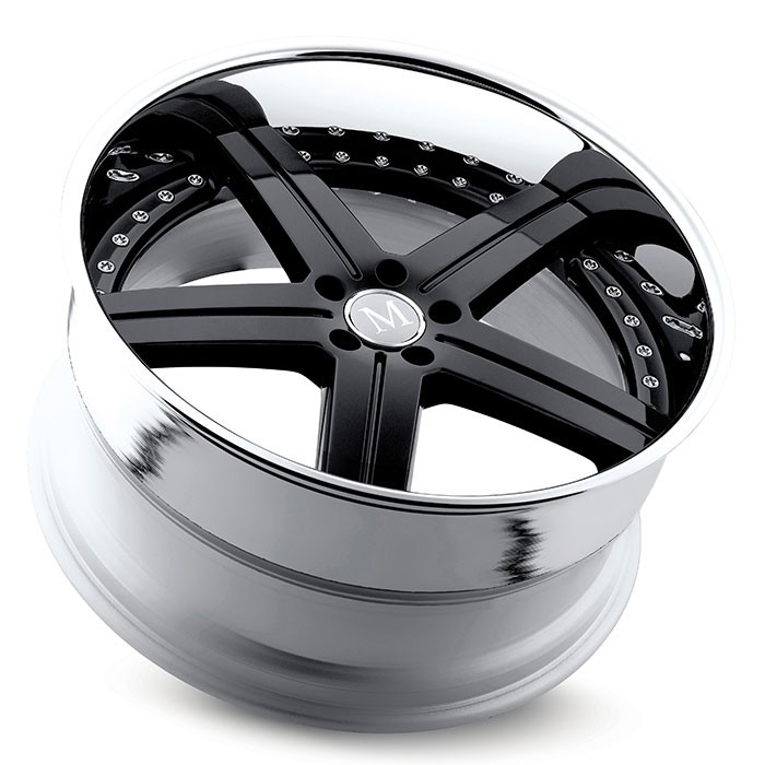 Velgen Mandrus Stuttgart 19x8,5 5x112 ET31 Glanzend Zwart + Chro