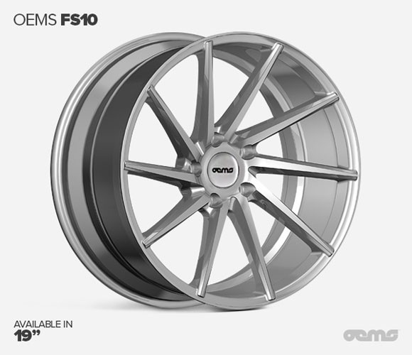 OEMS FS10 19X9.5 5X112 ET40 SILVER-MACHINED-FACE LEFT Velgen