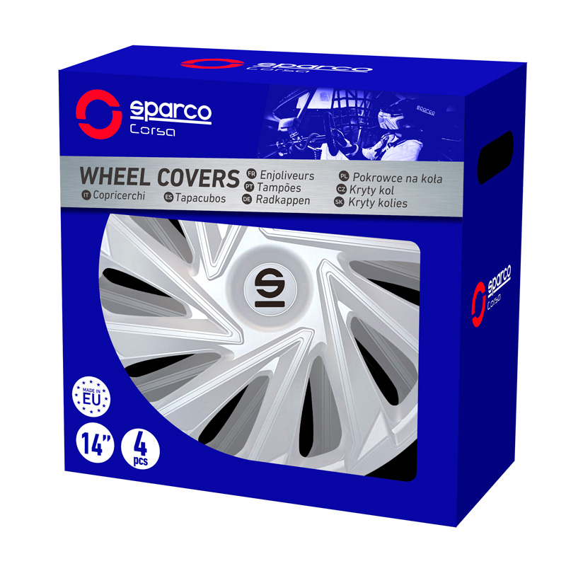 Sparco Wieldoppen Varese - 14-inch - Zilver - Set van 4 stuks