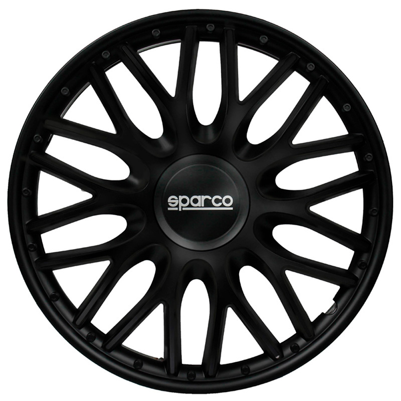 Sparco Wieldoppen Roma - 16-inch - Zwart - Set van 4 stuks