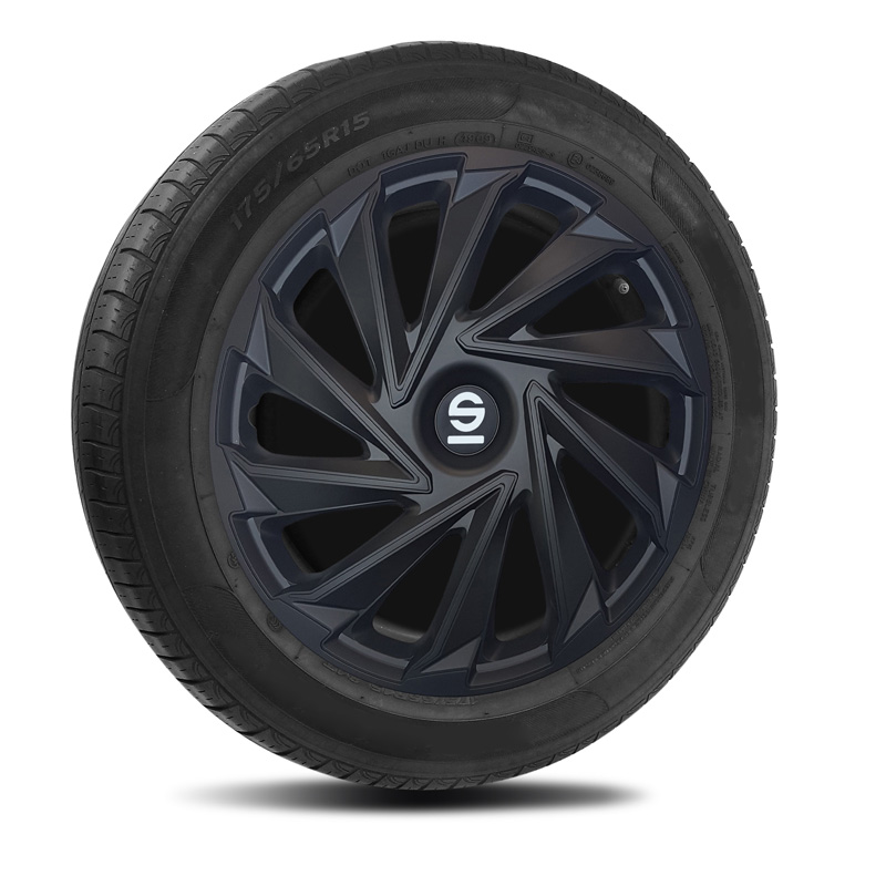 Sparco Wieldoppen Varese - 15-inch - Zwart - Set van 4 stuks