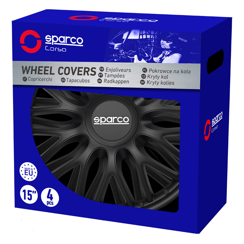 Sparco Wieldoppen Roma - 13-inch - Zwart - Set van 4 stuks