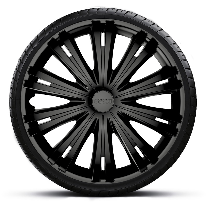 4-Delige Wieldoppenset Giga 15-inch mat zwart
