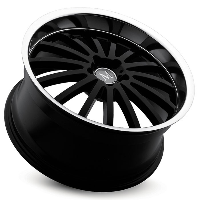 Velgen Mandrus Millenium 22x9 5x112 ET42 Glanzend Zwart + Machin
