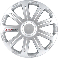 Wieldop set EVO Race 14'' Silver/Chrome Ring/Logo