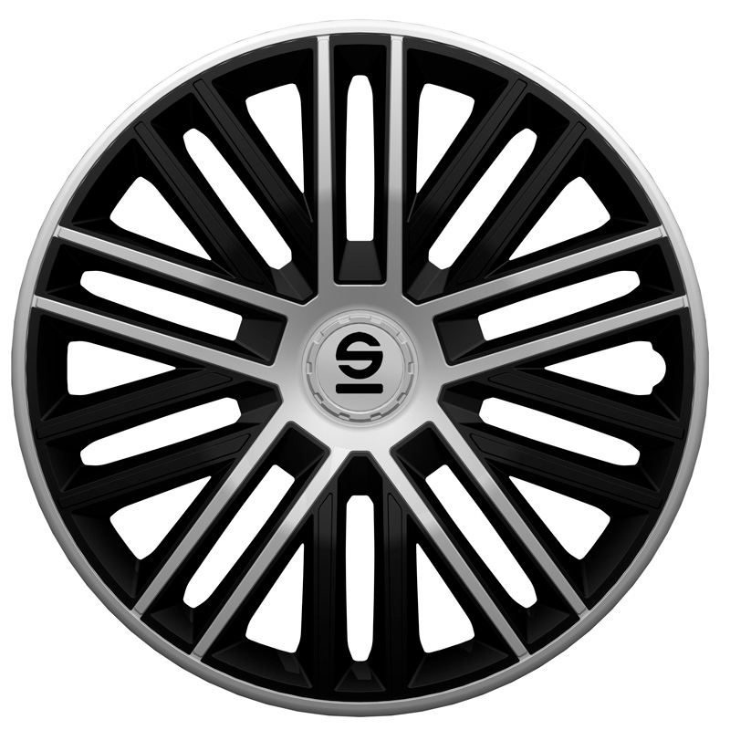 Sparco Wieldoppen Bergamo - 16-inch - Zwart/Zilver - Set van 4 stuks