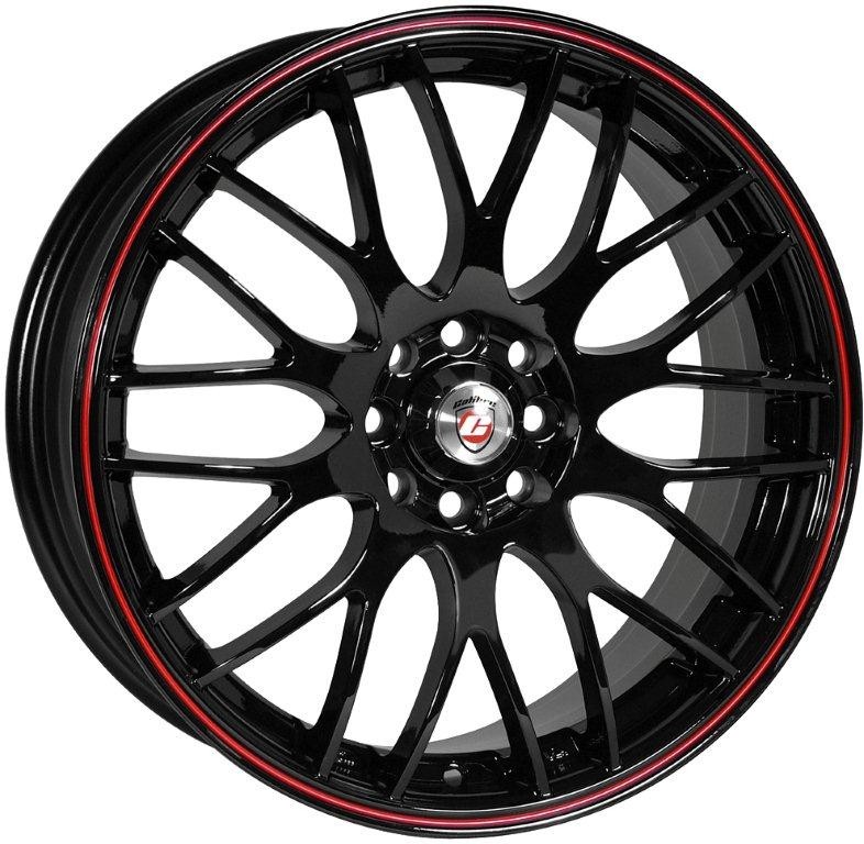 Velgen Calibre Motion II 7x17 5x100 Black/Red pinstripe