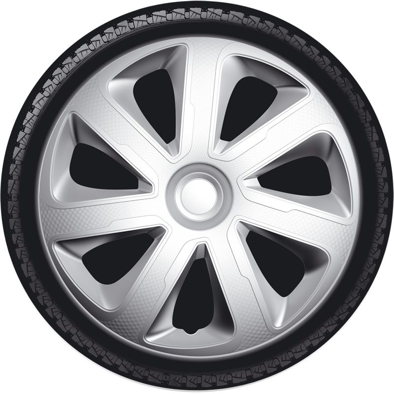 4-Delige Wieldoppenset Livorno 16-inch zilver carbon-look
