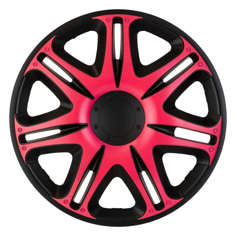 J-Tec 4-Delige Wieldoppenset Nascar 16-inch zwart/roze