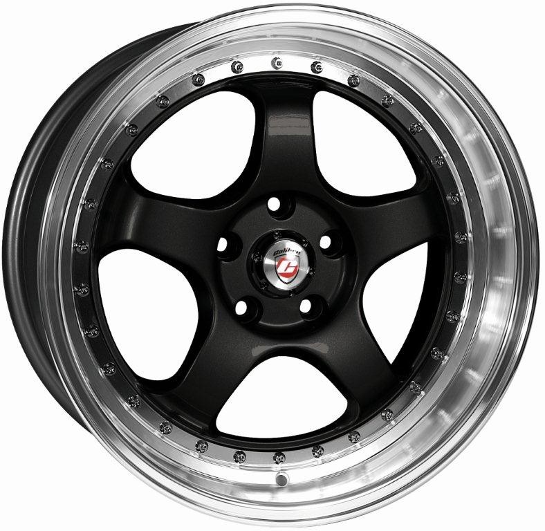 Velgen Calibre Dub 8x18 5x112 Black/Polished lip