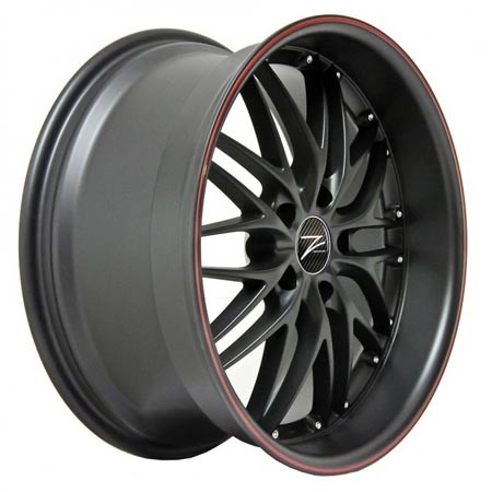 Z-Performance Two Matte Black - Red Stripe 9x19 5x120 ET38 Velge