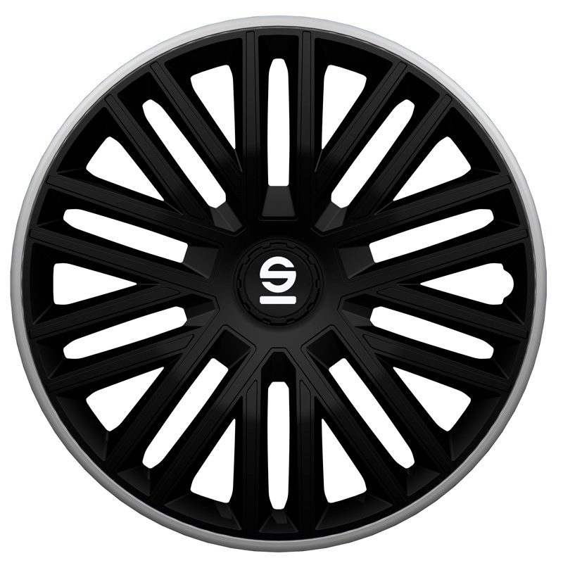 Sparco Wieldoppen Bergamo - 15-inch - Zwart/Grijs - Set van 4 stuks
