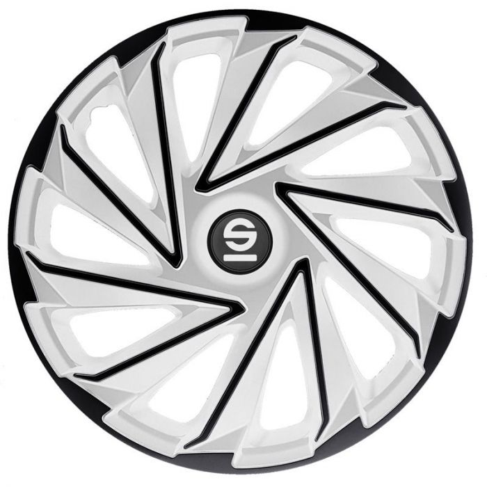 4-Delige Sparco Wieldoppenset Varese 15-inch zwart/zilver
