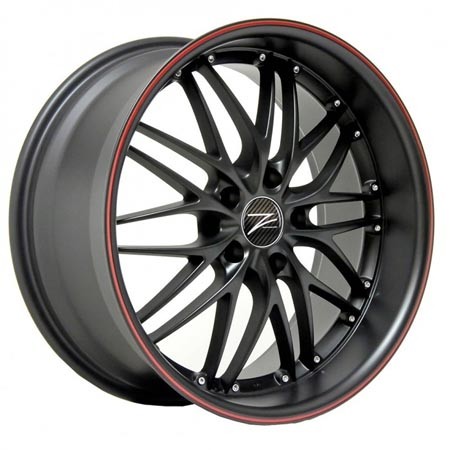 Z-Performance Two Matte Black - Red Stripe 9x18 5x120 ET38 Velge