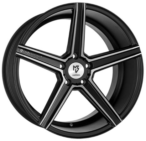 mbDESIGN KV1 Black Matt Polish 8,5x19 5x108 ET43 Velgen