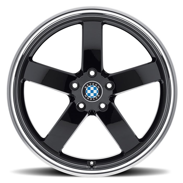 Velgen Beyern Rapp 19x8,5 5x120 ET40 Glanzend Zwart + Machined R