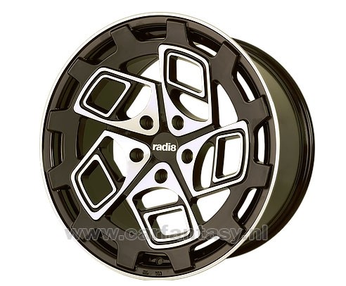 RADI8 CM9 8.5x18 5x100 35 Black / Machine Face 66,6 Velgen