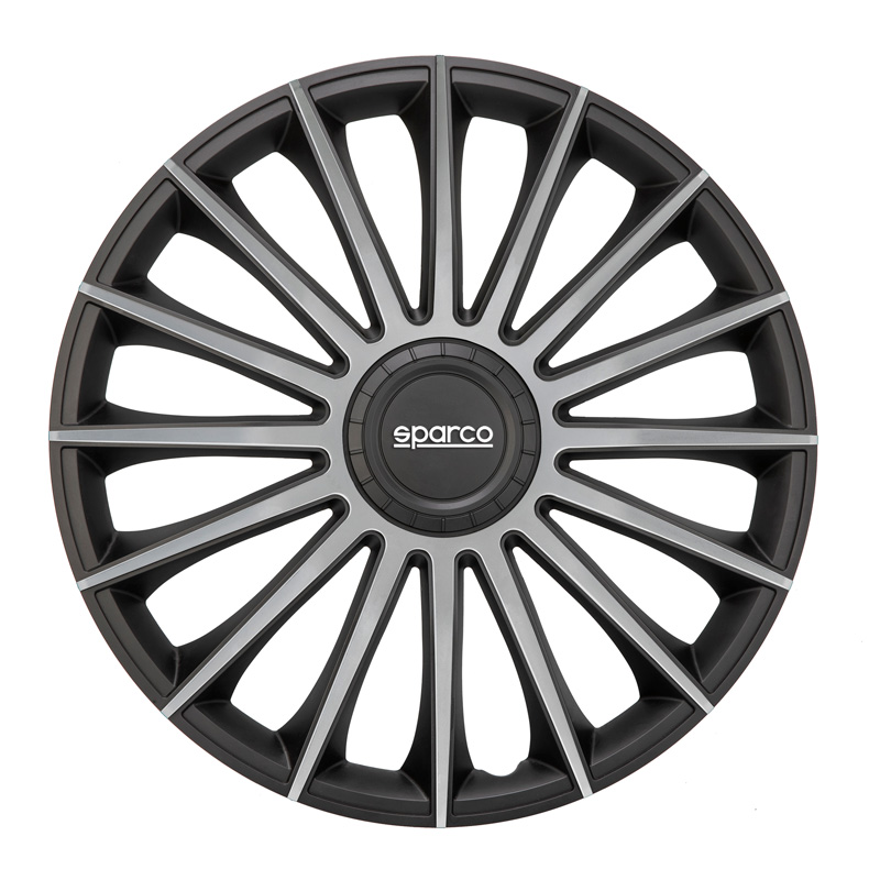 Sparco Wieldoppen Treviso - 15-inch - Zwart/Zilver - Set van 4 stuks