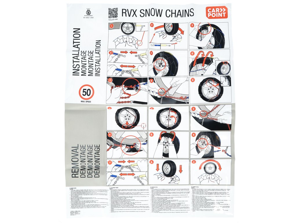 Sneeuwkettingen Carpoint RVX-230 16mm 14/15/16/17 inch