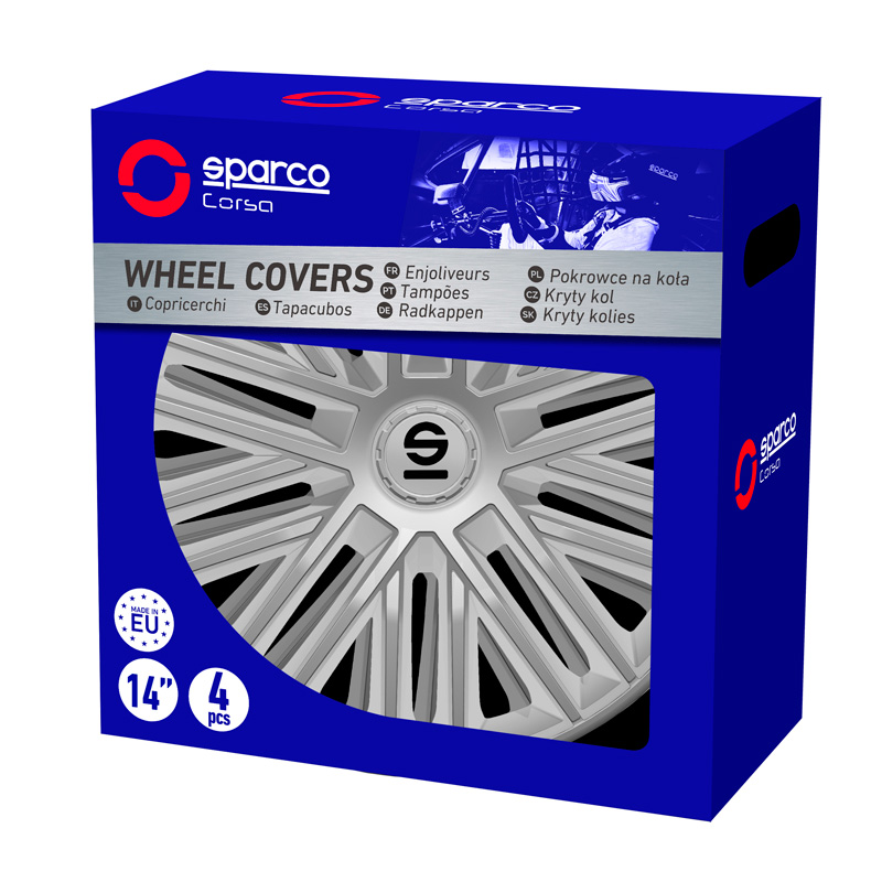 Sparco Wieldoppen Bergamo - 15-inch - Zilver - Set van 4 stuks