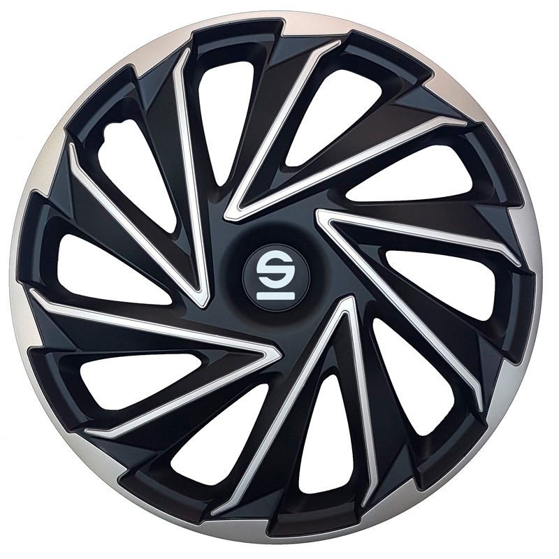 Sparco Wieldoppen Varese - 14-inch - Zilver/Zwart - Set van 4 stuks