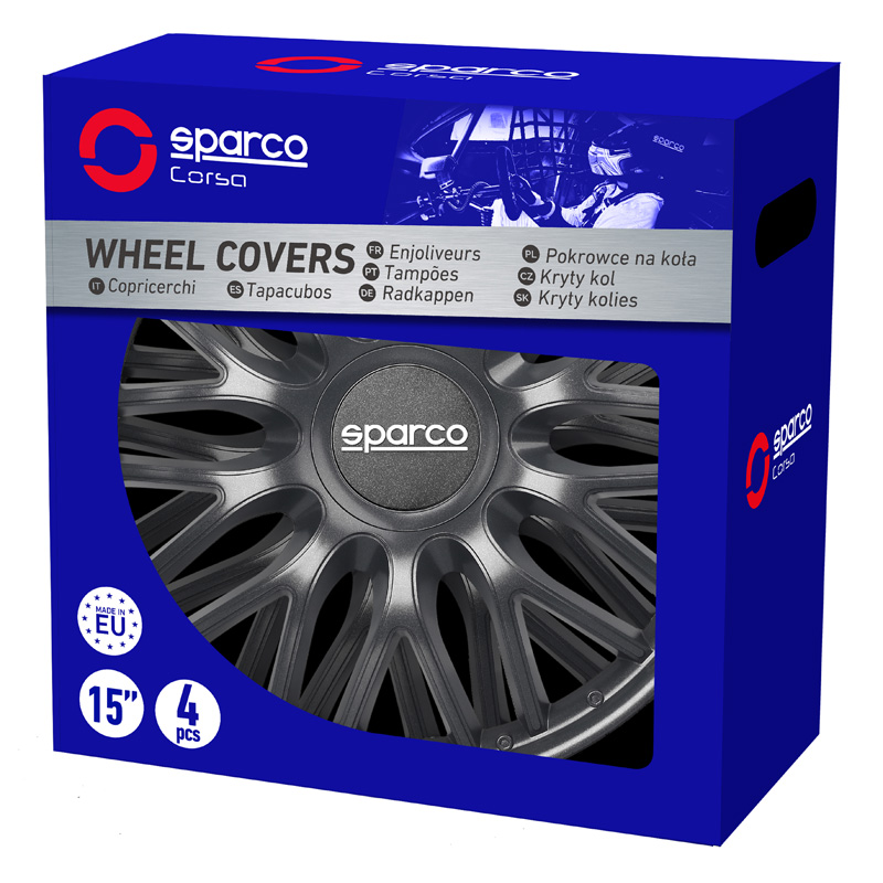 Sparco Wieldoppen Roma - 14-inch - Grijs - Set van 4 stuks