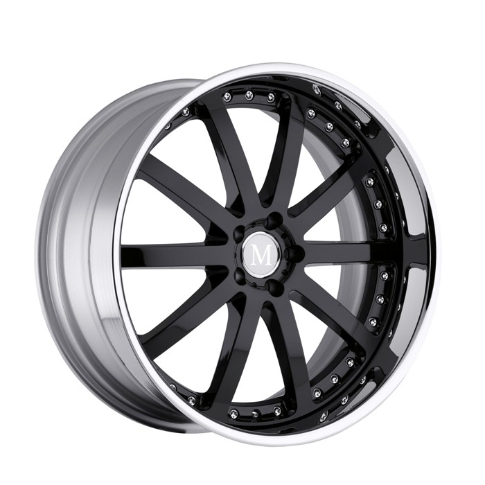 Velgen Mandrus Velo 19x9,5 5x112 ET52 Glanzend Zwart + Chromen R