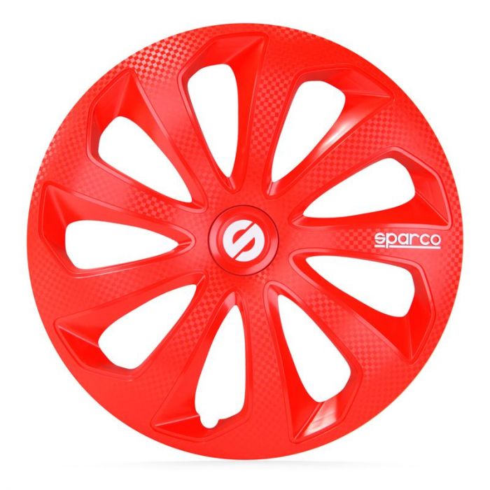 4-Delige Sparco Wieldoppenset Sicilia 16-inch rood/carbon