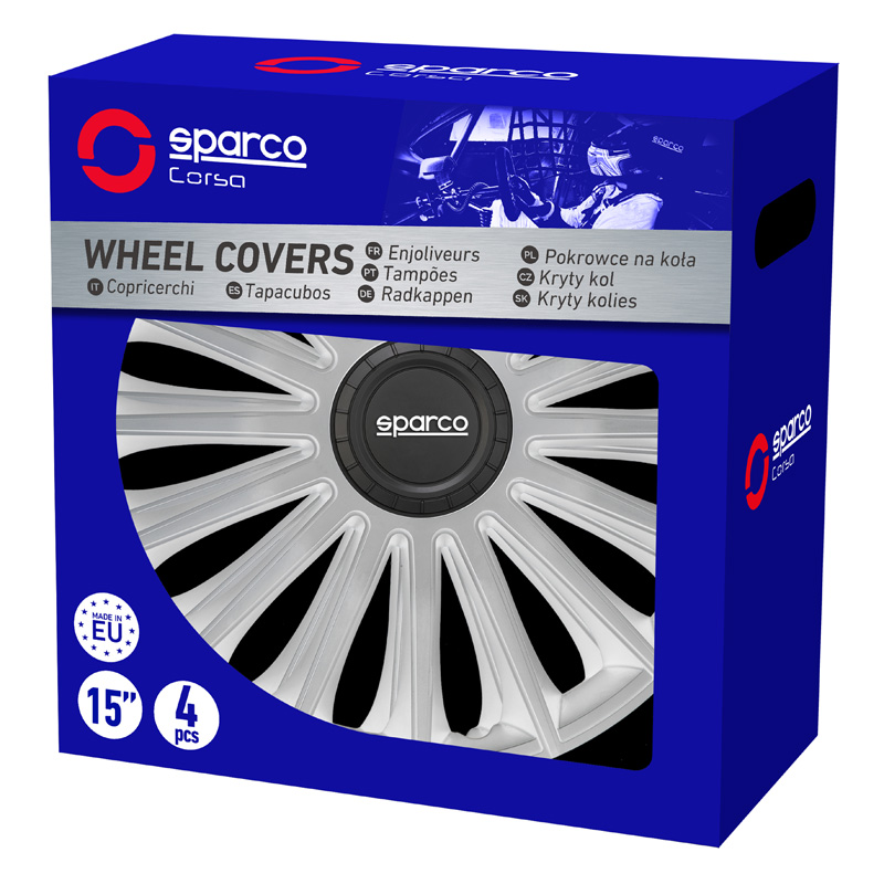 Sparco Wieldoppen Treviso - 16-inch - Zilver - Set van 4 stuks