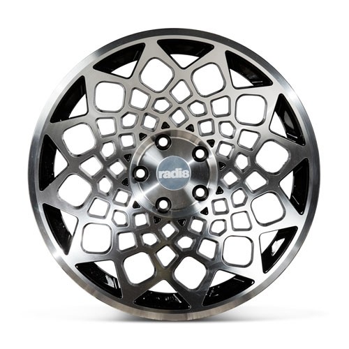 RADI8 B12 8.5x19 5X112 45 Gloss black machine face 66,6 Velgen