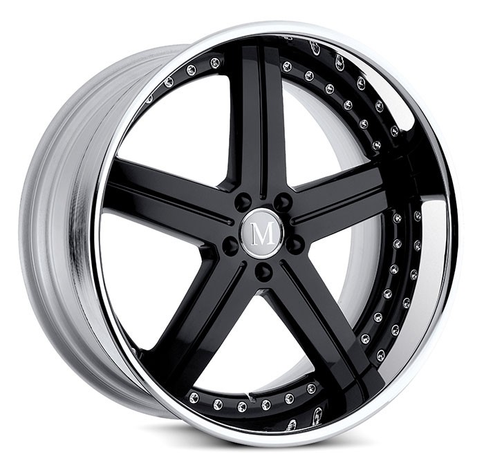 Velgen Mandrus Stuttgart 19x9,5 5x112 ET52 Glanzend Zwart + Chro
