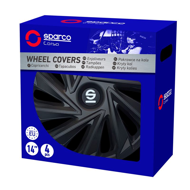 Sparco Wieldoppen Varese - 15-inch - Zwart - Set van 4 stuks