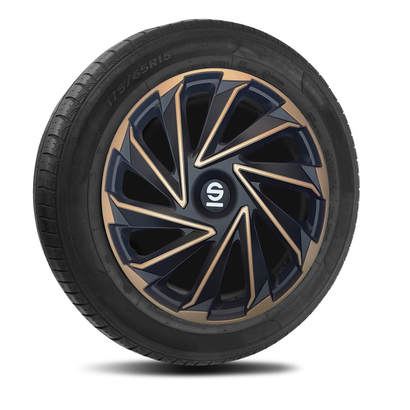 Sparco Wieldoppen Varese - 16-inch - Goud/Zwart - Set van 4 stuks