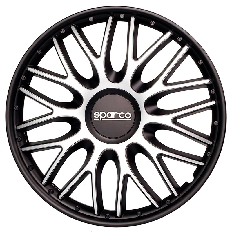Sparco Wieldoppen Roma - 15-inch - Zilver/Zwart - Set van 4 stuks