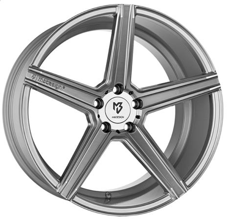 mbDESIGN KV1 DC Silver Polish 12x20 5x130 ET51 Velgen