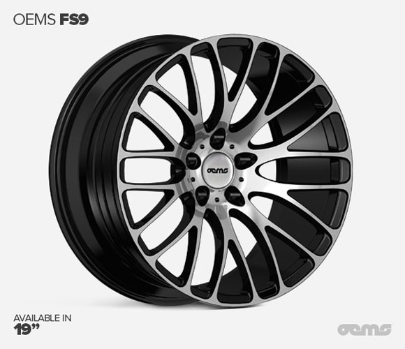 OEMS FS9 19X9.5 5X120 ET33 BLACK-MACHINED-FACE Velgen