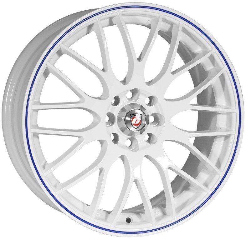 Velgen Calibre Motion II 7x17 8x100 White/Blue pinstripe